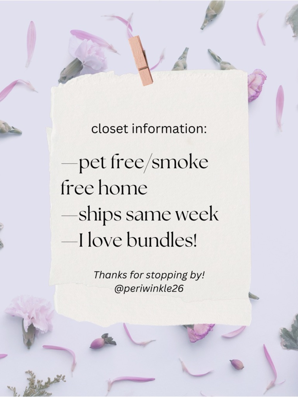 Closet Information 🛍️